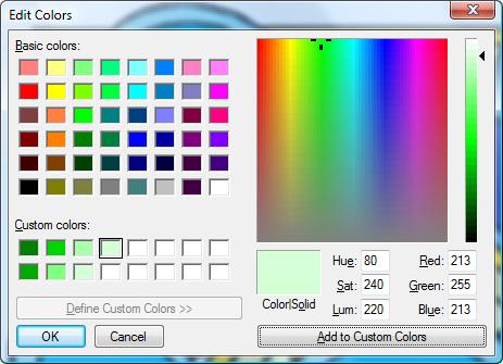 Edit Colors dialog box (Microsoft Paint)